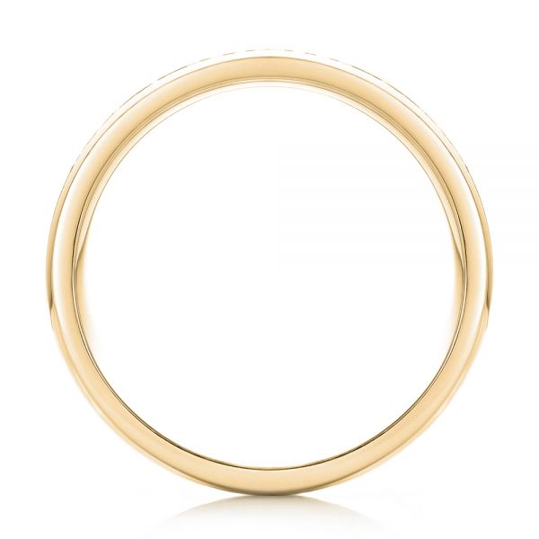 18k Yellow Gold 18k Yellow Gold Custom Brushed Diamond Men's Wedding Band - Front View -  102812