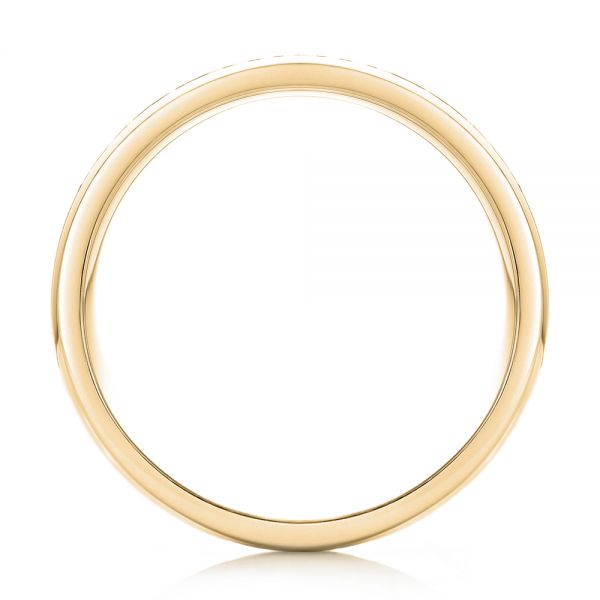 14k Yellow Gold 14k Yellow Gold Custom Brushed Diamond Men's Wedding Band - Front View -  102812