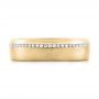14k Yellow Gold 14k Yellow Gold Custom Brushed Diamond Men's Wedding Band - Top View -  102812 - Thumbnail
