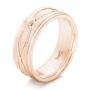 14k Rose Gold 14k Rose Gold Custom Brushed Men's Wedding Band - Three-Quarter View -  102456 - Thumbnail