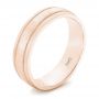 14k Rose Gold 14k Rose Gold Custom Brushed Men's Wedding Band - Three-Quarter View -  102842 - Thumbnail