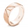 18k Rose Gold 18k Rose Gold Custom Brushed Men's Wedding Band - Three-Quarter View -  103360 - Thumbnail