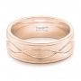 18k Rose Gold 18k Rose Gold Custom Brushed Men's Wedding Band - Flat View -  102456 - Thumbnail
