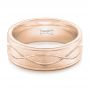 14k Rose Gold 14k Rose Gold Custom Brushed Men's Wedding Band - Flat View -  102456 - Thumbnail