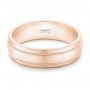 18k Rose Gold 18k Rose Gold Custom Brushed Men's Wedding Band - Flat View -  102842 - Thumbnail