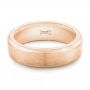 18k Rose Gold 18k Rose Gold Custom Brushed Men's Wedding Band - Flat View -  102843 - Thumbnail