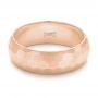 14k Rose Gold 14k Rose Gold Custom Brushed Men's Wedding Band - Flat View -  102967 - Thumbnail