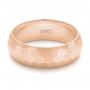 14k Rose Gold 14k Rose Gold Custom Brushed Men's Wedding Band - Flat View -  102967 - Thumbnail