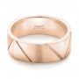 18k Rose Gold 18k Rose Gold Custom Brushed Men's Wedding Band - Flat View -  103360 - Thumbnail