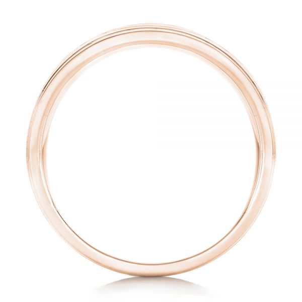 14k Rose Gold 14k Rose Gold Custom Brushed Men's Wedding Band - Front View -  102456