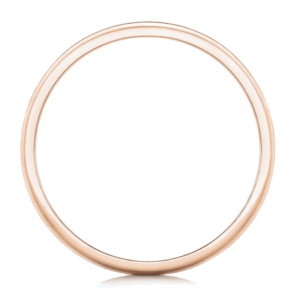 14k Rose Gold 14k Rose Gold Custom Brushed Men's Wedding Band - Front View -  102842