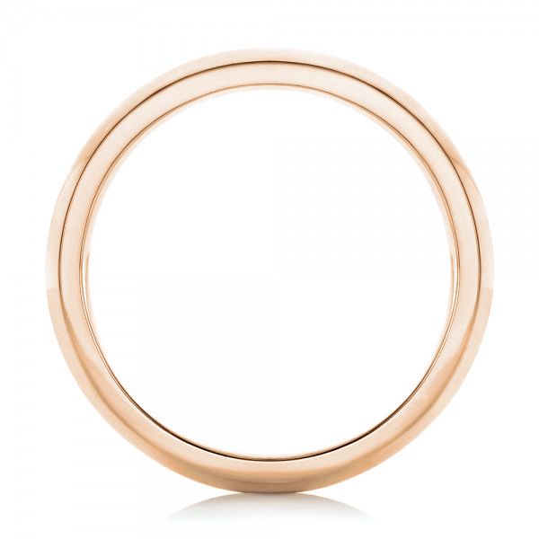 18k Rose Gold 18k Rose Gold Custom Brushed Men's Wedding Band - Front View -  102843