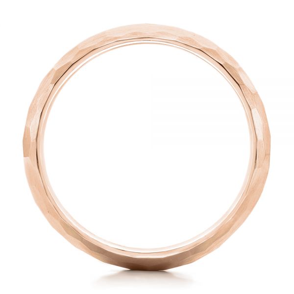 14k Rose Gold 14k Rose Gold Custom Brushed Men's Wedding Band - Front View -  102967