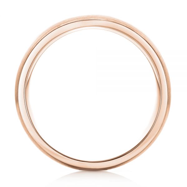 18k Rose Gold 18k Rose Gold Custom Brushed Men's Wedding Band - Front View -  103280