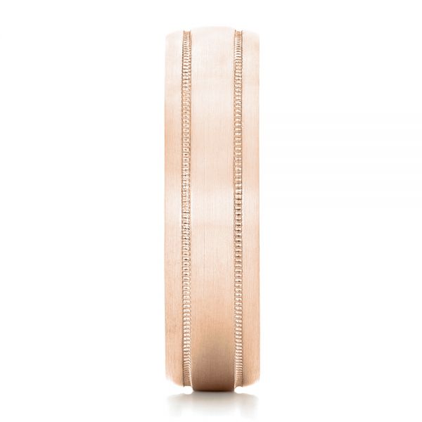 14k Rose Gold 14k Rose Gold Custom Brushed Men's Wedding Band - Side View - 102842
