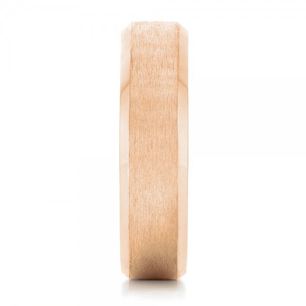 18k Rose Gold 18k Rose Gold Custom Brushed Men's Wedding Band - Side View - 102843