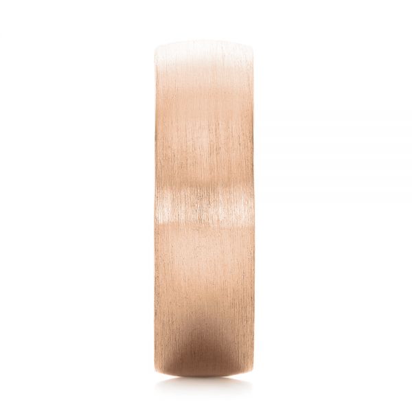 14k Rose Gold 14k Rose Gold Custom Brushed Men's Wedding Band - Side View - 103280