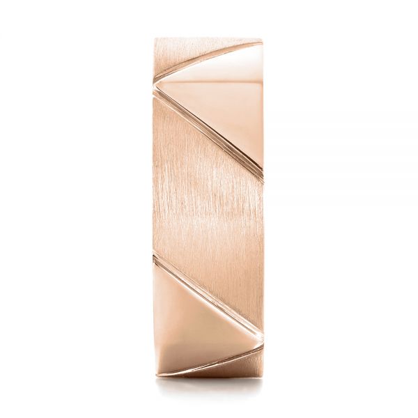 14k Rose Gold 14k Rose Gold Custom Brushed Men's Wedding Band - Side View - 103360