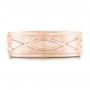 18k Rose Gold 18k Rose Gold Custom Brushed Men's Wedding Band - Top View -  102456 - Thumbnail