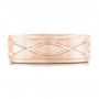 18k Rose Gold 18k Rose Gold Custom Brushed Men's Wedding Band - Top View -  102456 - Thumbnail