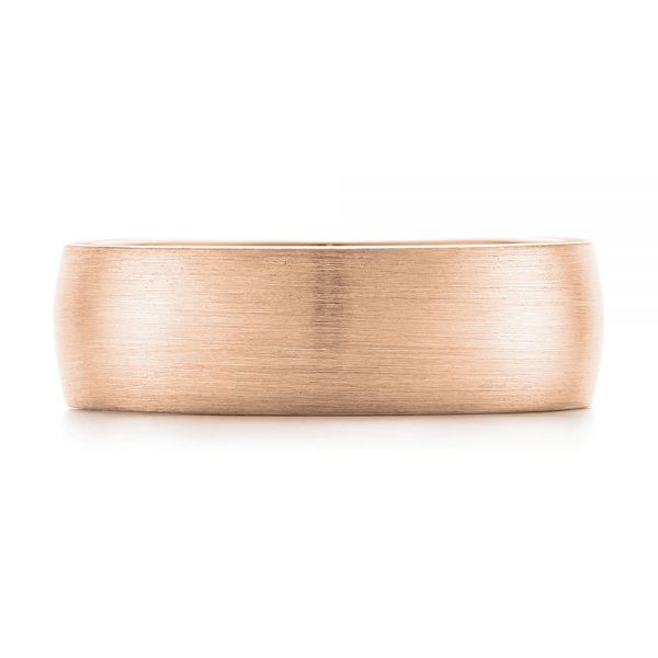 14k Rose Gold 14k Rose Gold Custom Brushed Men's Wedding Band - Top View - 103280