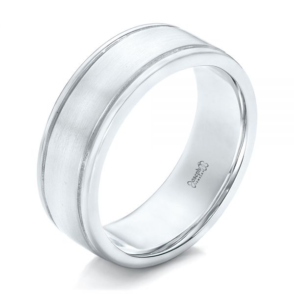 Custom Brushed Men's Wedding Band - Image