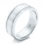 14k White Gold Custom Brushed Men's Wedding Band - Three-Quarter View -  102343 - Thumbnail