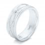 14k White Gold Custom Brushed Men's Wedding Band