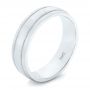 18k White Gold 18k White Gold Custom Brushed Men's Wedding Band - Three-Quarter View -  102842 - Thumbnail