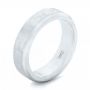  Platinum Custom Brushed Men's Wedding Band - Three-Quarter View -  102843 - Thumbnail