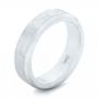 18k White Gold 18k White Gold Custom Brushed Men's Wedding Band - Three-Quarter View -  102843 - Thumbnail