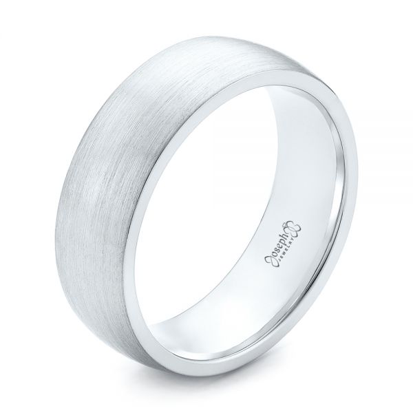  Platinum Platinum Custom Brushed Men's Wedding Band - Three-Quarter View -  103280