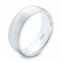 18k White Gold 18k White Gold Custom Brushed Men's Wedding Band - Three-Quarter View -  103280 - Thumbnail