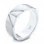  Platinum Platinum Custom Brushed Men's Wedding Band - Three-Quarter View -  103360 - Thumbnail