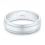  Platinum Custom Brushed Men's Wedding Band - Flat View -  102842 - Thumbnail
