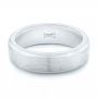  Platinum Custom Brushed Men's Wedding Band - Flat View -  102843 - Thumbnail