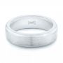 14k White Gold 14k White Gold Custom Brushed Men's Wedding Band - Flat View -  102843 - Thumbnail