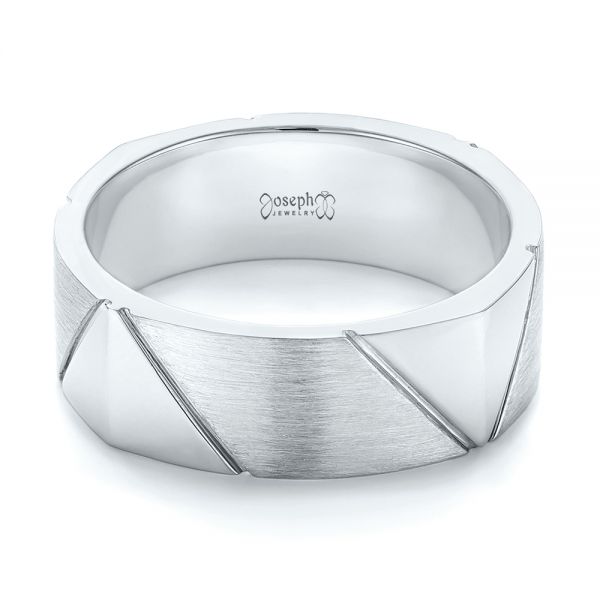  Platinum Platinum Custom Brushed Men's Wedding Band - Flat View -  103360