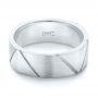 18k White Gold 18k White Gold Custom Brushed Men's Wedding Band - Flat View -  103360 - Thumbnail