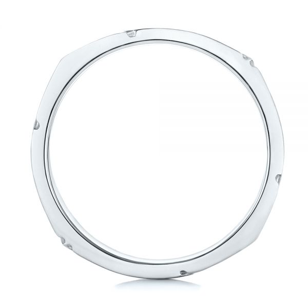 Platinum Platinum Custom Brushed Men's Wedding Band - Front View - 103360