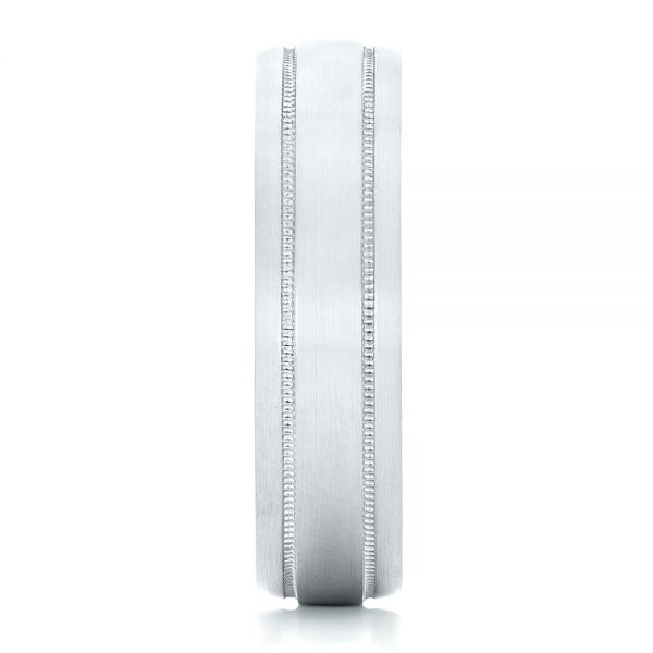 Platinum Custom Brushed Men's Wedding Band - Side View - 102842