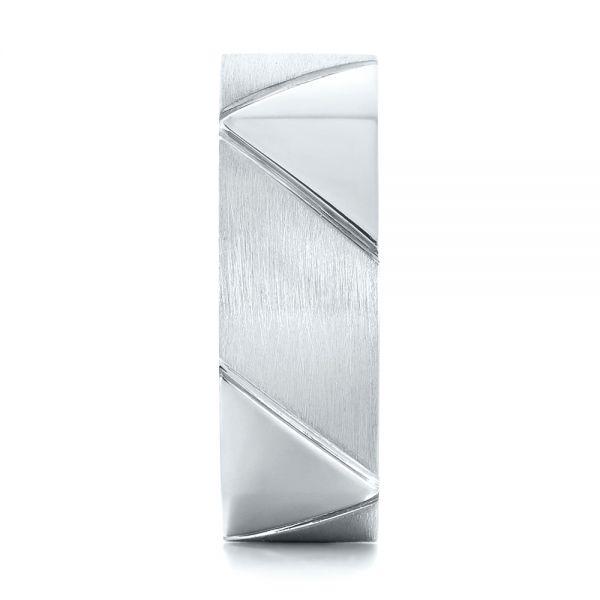 Platinum Platinum Custom Brushed Men's Wedding Band - Side View - 103360