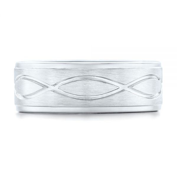  Platinum Platinum Custom Brushed Men's Wedding Band - Top View -  102456