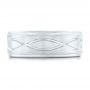 18k White Gold Custom Brushed Men's Wedding Band - Top View -  102456 - Thumbnail