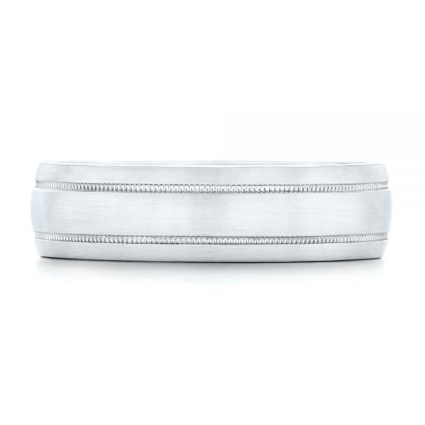Platinum Custom Brushed Men's Wedding Band - Top View - 102842