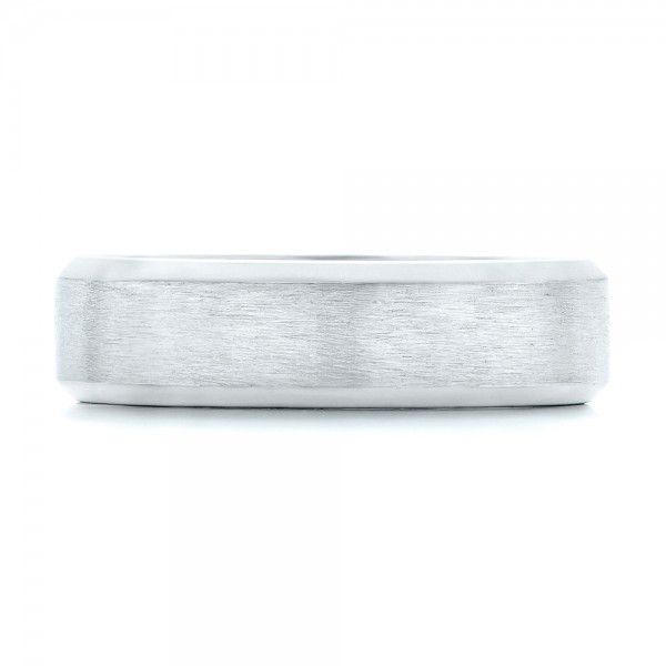  Platinum Custom Brushed Men's Wedding Band - Top View -  102843