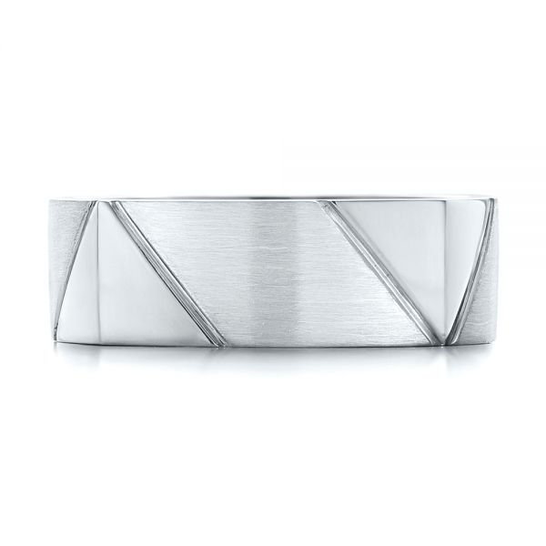 Platinum Platinum Custom Brushed Men's Wedding Band - Top View - 103360