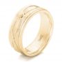 14k Yellow Gold Custom Brushed Men's Wedding Band