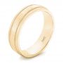 14k Yellow Gold 14k Yellow Gold Custom Brushed Men's Wedding Band - Three-Quarter View -  102842 - Thumbnail