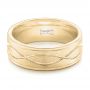 14k Yellow Gold 14k Yellow Gold Custom Brushed Men's Wedding Band - Flat View -  102456 - Thumbnail